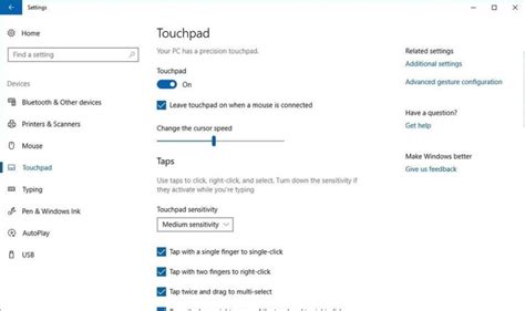 Precision Touchpad settings missing after update - Microsoft Community