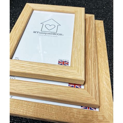 Solid Oak Photo Picture Frame Real Wood Wooden Glass British - Etsy UK