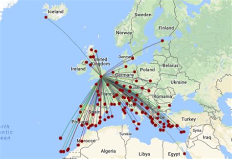 Easyjet Flight Route Map