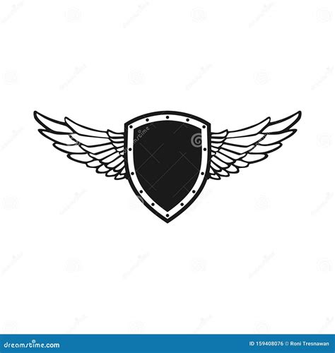 Guardian Wing Shield Emblem Symbol Design Stock Vector - Illustration of feather, modern: 159408076