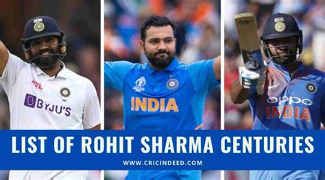 Rohit Sharma Centuries List - Test, ODI, & T20I - CricIndeed