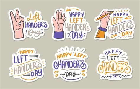 Happy Left Handers Sticker Set 3062861 Vector Art at Vecteezy