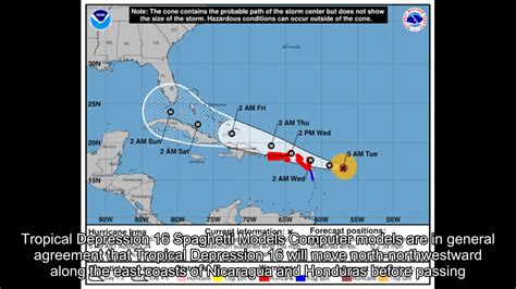 NOAA: Tropical Depression 16 Projected Path, Spaghetti Models - YouTube