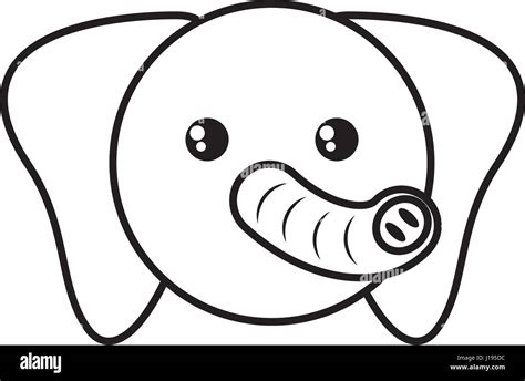 face elephant animal outline Stock Vector Image & Art - Alamy