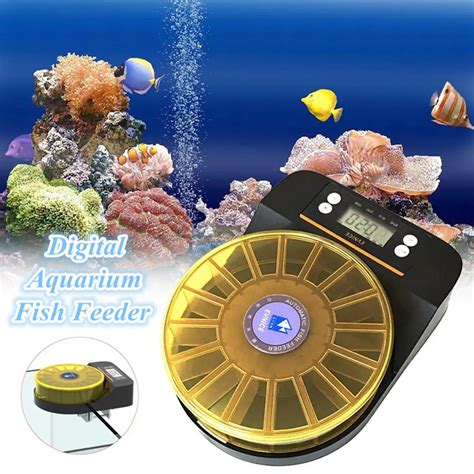 Automatic Fish Feeder Digital Aquarium Fish Tank Feeder Plastic Electronic Timer Multilattice ...