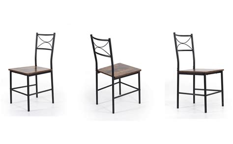 Amazon.com - JOIN IRON Dining Chair Set of 2.Industrial Accent Chairs.Chair Face Brown Wood ...