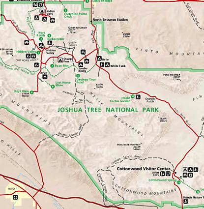 Joshua Tree National Park Map - Map of Joshua Tree CA