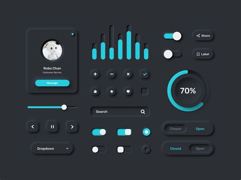 Neumorphism UI Kit for Figma - Theme-UI