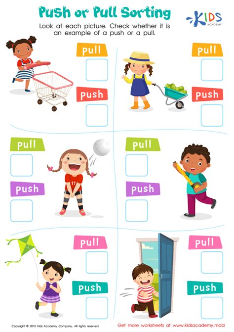 Push Or Pull Worksheet - Printable Calendars AT A GLANCE