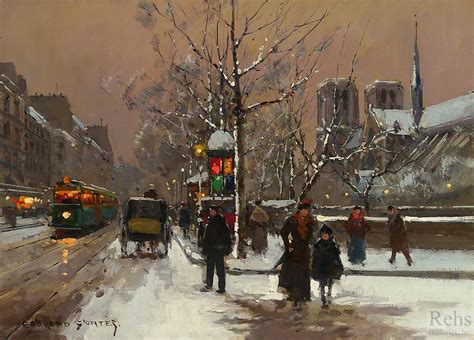 Quai de Montebello, Winter - Edouard Cortes - WikiArt.org