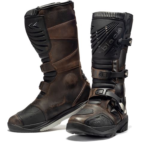 Black Rebel Adventure Waterproof Motorcycle Boots Touring Leather ...