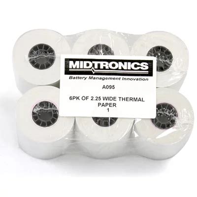 A095 6-Pack Thermal Printer Paper | Midtronics