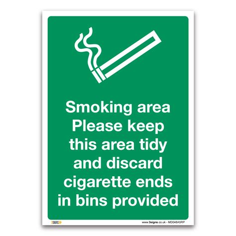 Keep Smoking Areas Tidy sign