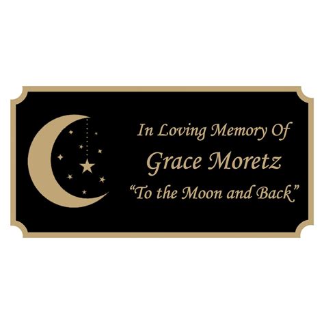 Stars and Moon Memorial Plaque, Cremation Urn Plate, Name Plate in ...