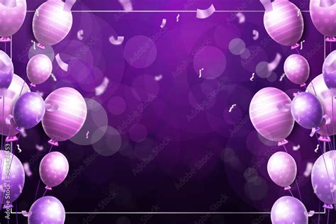 birthday background with realistic 3d balloons Stock Vector | Adobe Stock