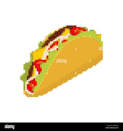 Taco pixel art tacos pixelated Cut Out Stock Images & Pictures - Alamy