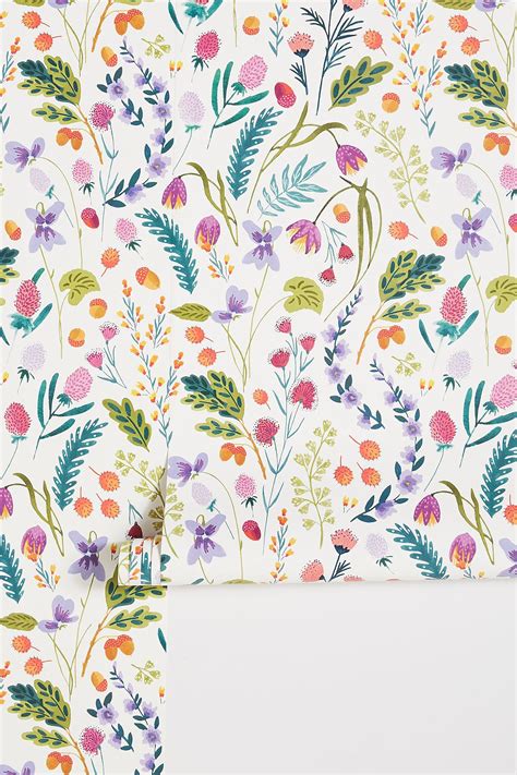 Anthropologie Adalie Wallpaper | Bathroom wallpaper, Floral wallpaper ...