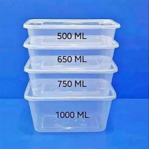 Jual Wadah makanan plastik - plastic food container dengan tutup 500 ...