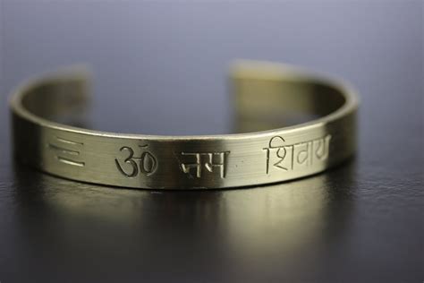 Om Aum Namah Shivah Shiva Hindu Brass Bracelet Wrist Band Kada God Shiv Bhole Brass Handmade ...