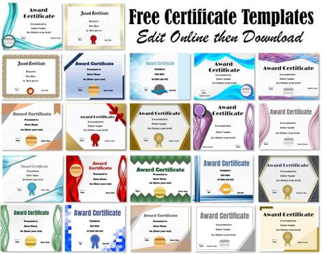 Free Certificate Templates | Edit Online & Print at Home