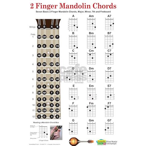 Mandolin 2 Finger Chords Poster by Music Chords Posters - CafePress