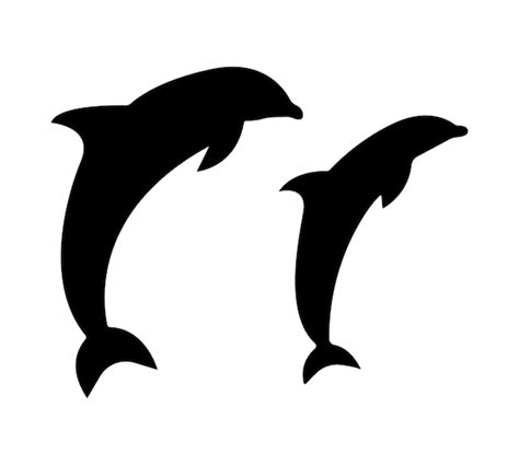 Premium Vector | Jumping dolphins animal silhouette aquatic mammal illustration