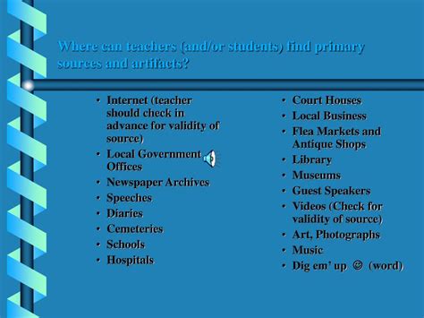 PPT - Artifacts and Primary Sources PowerPoint Presentation, free download - ID:1245182