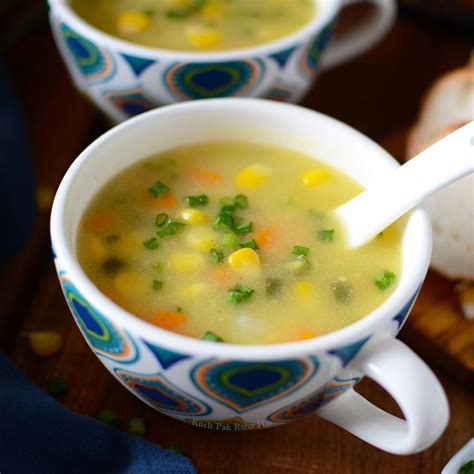 Sweet Corn Soup Recipe | Sweet corn vegetable soup