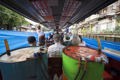 Passengers on Khlong Canal Boat Bangkok Thailand Editorial Photography ...