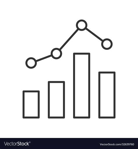 Statistics graph line icon on white background Vector Image