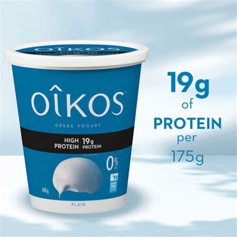 Oikos Fat-Free 0% Greek Yogurt High Protein Plain 650 g - Voilà Online Groceries & Offers