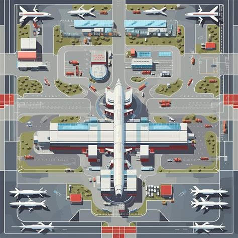 Premium Vector | Airport_passenger_terminal_top_view