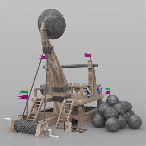 3d pz3 catapult medieval siege