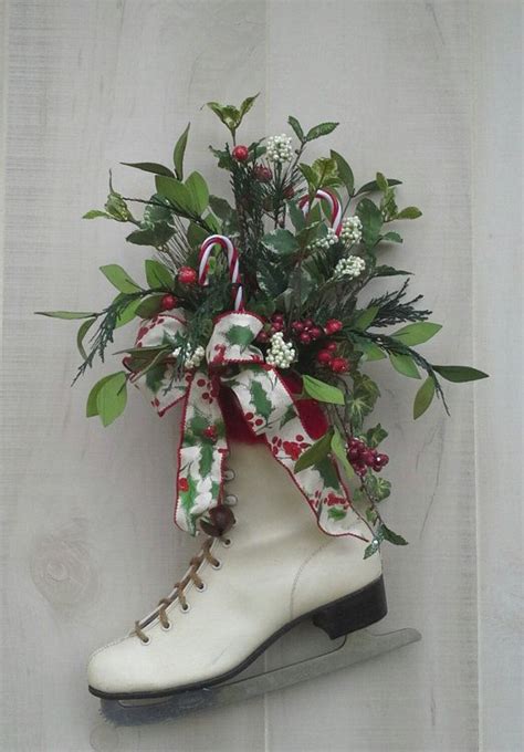 Christmas Decor Decorated Ice Skate Christmas Ice Skate - Etsy Canada ...