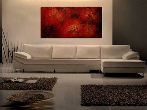 Large Red Abstract Painting Textured Wall Art Original Passionate Home ...