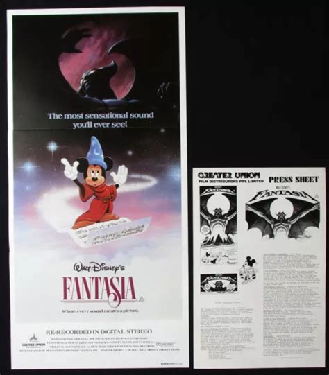 FANTASIA ORIGINAL AUSTRALIAN daybill movie poster Walt Disney Mickey Mouse £24.17 - PicClick UK