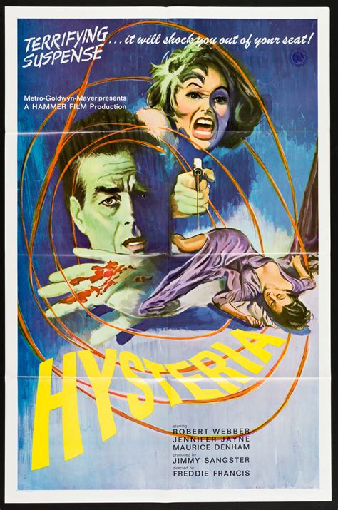 HYSTERIA (1965) Original Vintage Hammer Horror Film Movie Poster | Picture Palace Movie Posters