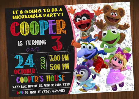 Muppet Babies Invitation Muppet Babies Birthday Invitation | Etsy