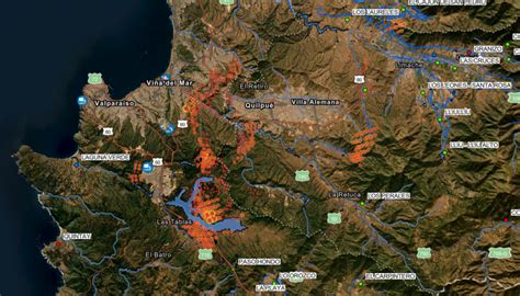 Así cambió el mapa de incendios en Valparaíso este domingo | 24horas