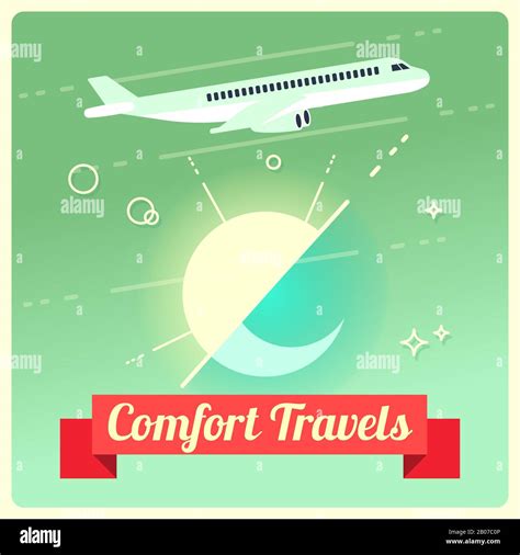 Vector travel concept with passenger airplane. Banner with aircraft ...