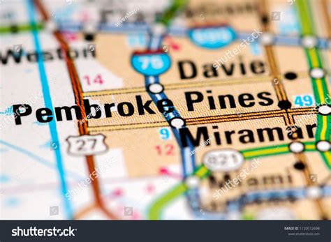 Pembroke Pines Florida Usa On Map Stock Photo 1120512698 | Shutterstock