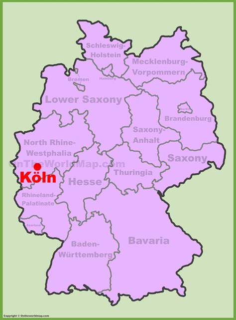 Köln location on the Germany map - Ontheworldmap.com