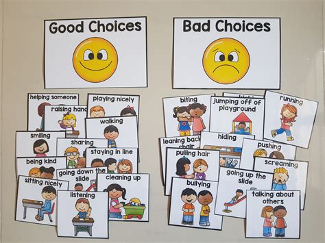 Good/Bad Behaviour Sorting Cards, Babies & Kids, Toys & Walkers on Carousell