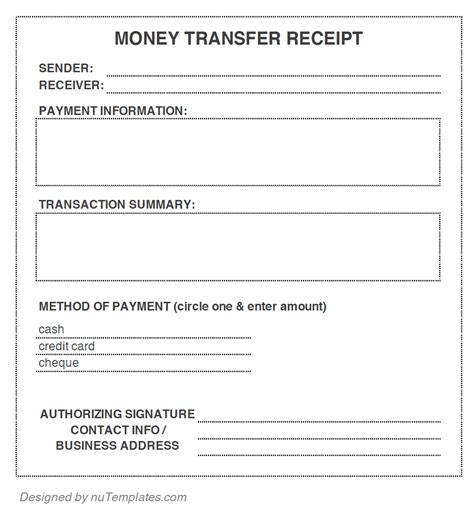 Western Union Payment Slip