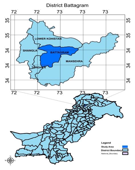 Map of Pakistan showing the geographical location of District Battagram. | Download Scientific ...