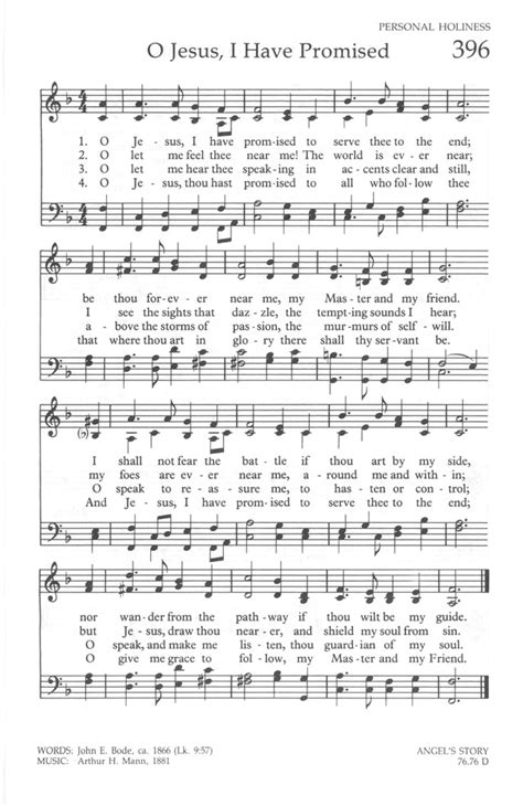 The United Methodist Hymnal 396. O Jesus, I have promised - Hymnary.org