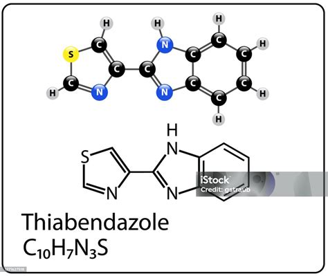 Thiabendazole Molecule Stock Illustration - Download Image Now - Abstract, Artificial, Atom - iStock