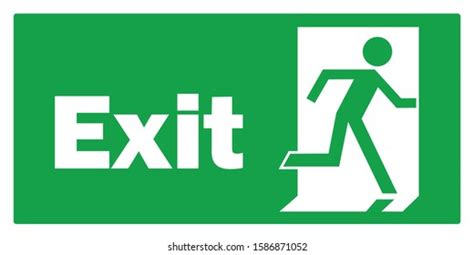 Green Exit Sign Figure Stock Vector (Royalty Free) 1586871052 | Shutterstock