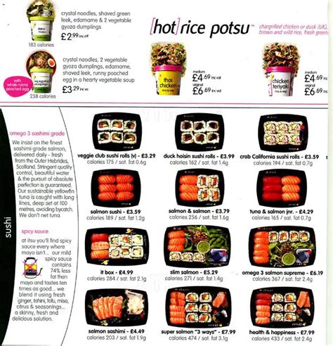 Menu at itsu restaurant, London, 18-20 Regent St