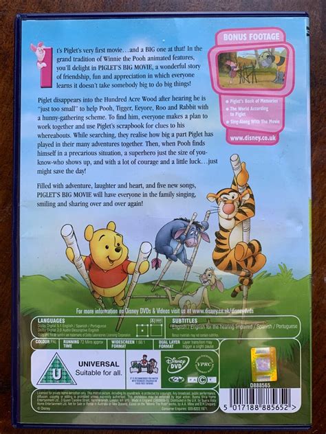 Piglet's Big Movie DVD Walt Disney Winnie the Pooh Family Feature Film 5017188885652 | eBay